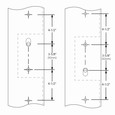 Emtek Emtek 1L1M21 Multi Point Lock Trim (Large Multi Point Entry Set) - Brass Plates, Melrose Style (2.9" x 17.5"), Keyed with American Cylinder Hub ABOVE Handle EMTEK-1L1M21