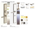 Emtek Emtek 1L1M21 Multi Point Lock Trim (Large Multi Point Entry Set) - Brass Plates, Melrose Style (2.9" x 17.5"), Keyed with American Cylinder Hub ABOVE Handle EMTEK-1L1M21