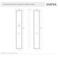Emtek 1L1M21 Multi Point Lock Trim (Large Multi Point Entry Set) - Brass Plates, Melrose Style (2.9" x 17.5"), Keyed with American Cylinder Hub ABOVE Handle