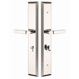 Emtek Emtek 1L1M51 Multi Point Lock Trim (Large Multi Point Entry Set) - Brass Plates, Melrose Style (2.9" x 17.5"), Keyed with Euro Cylinder Hub BELOW Handle EMTEK-1L1M51