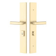 Emtek Emtek 1L1R11 Multi Point Lock Trim (Large Multi Point Entry Set) - Brass Plates, Modern Rectangular Style (2.5" x 17.5"), Keyed with American Cylinder Hub BELOW Handle EMTEK-1L1R11