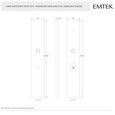 Emtek Emtek 1L1R14 Multi Point Lock Trim (Large Multi Point Entry Set) - Brass Plates, Modern Rectangular Style (2.5" x 17.5"), Non-Keyed Fixed Handle Outside, Operating Handle Inside (for Semi-Active Door) EMTEK-1L1R14