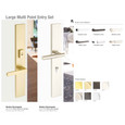 Emtek Emtek 1L1R14 Multi Point Lock Trim (Large Multi Point Entry Set) - Brass Plates, Modern Rectangular Style (2.5" x 17.5"), Non-Keyed Fixed Handle Outside, Operating Handle Inside (for Semi-Active Door) EMTEK-1L1R14