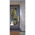 Emtek Emtek 1L1R14 Multi Point Lock Trim (Large Multi Point Entry Set) - Brass Plates, Modern Rectangular Style (2.5" x 17.5"), Non-Keyed Fixed Handle Outside, Operating Handle Inside (for Semi-Active Door) EMTEK-1L1R14