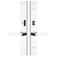 Emtek Emtek 1L1R21 Multi Point Lock Trim (Large Multi Point Entry Set) - Brass Plates, Modern Rectangular Style (2.5" x 17.5"), Keyed with American Cylinder Hub ABOVE Handle EMTEK-1L1R21