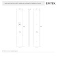 Emtek 1L1R22 Multi Point Lock Trim (Large Multi Point Entry Set) - Brass Plates, Modern Rectangular Style (2.5" x 17.5"), Non-Keyed Passage