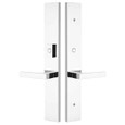 Emtek Emtek 1L1R24 Multi Point Lock Trim (Large Multi Point Entry Set) - Brass Plates, Modern Rectangular Style (2.5" x 17.5"), Non-Keyed Fixed Handle Outside, Operating Handle Inside (for Semi-Active Door) EMTEK-1L1R24