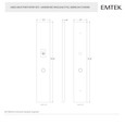 Emtek Emtek 1L1R24 Multi Point Lock Trim (Large Multi Point Entry Set) - Brass Plates, Modern Rectangular Style (2.5" x 17.5"), Non-Keyed Fixed Handle Outside, Operating Handle Inside (for Semi-Active Door) EMTEK-1L1R24