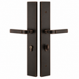 Emtek 1L1R51 Multi Point Lock Trim (Large Multi Point Entry Set), Brass Plates, Modern Rectangular Style (2.9" x 17.5"), Keyed with Euro Cylinder Hub BELOW Handle
