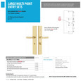 Emtek Emtek 1L1R51 Multi Point Lock Trim (Large Multi Point Entry Set) - Brass Plates, Modern Rectangular Style (2.9" x 17.5"), Keyed with Euro Cylinder Hub BELOW Handle EMTEK-1L1R51