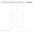 Emtek 1L1R51 Multi Point Lock Trim (Large Multi Point Entry Set) - Brass Plates, Modern Rectangular Style (2.9" x 17.5"), Keyed with Euro Cylinder Hub BELOW Handle