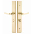 Emtek Emtek 1L1R53 Multi Point Lock Trim (Large Multi Point Entry Set) - Brass Plates, Modern Rectangular Style (2.9" x 17.5"), Non-Keyed American Style Thumbturn Inside EMTEK-1L1R53