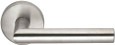 Omnia 12 Modern Collection Passage Lever Latchset in Satin Stainless Steel with Round Rose, Solid Stainless Steel Construction