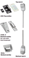 Von Duprin 8827 K-BE Surface Vertical Rod Exit Device - Knob with Blank Escutcheon Trim