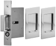 Omnia 7036/N Modern Rectangular Pocket Door Lock with Mortise Edge Pull - Passage Function