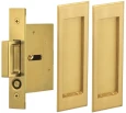 Omnia 7037/N Traditional Rectangular Pocket Door Lock with Mortise Edge Pull - Passage Function