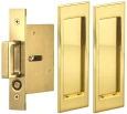 Omnia 7037/N Traditional Rectangular Pocket Door Lock with Mortise Edge Pull - Passage Function