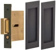 Omnia 7037/N Traditional Rectangular Pocket Door Lock with Mortise Edge Pull - Passage Function