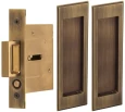 Omnia 7037/N Traditional Rectangular Pocket Door Lock with Mortise Edge Pull - Passage Function