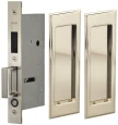 Omnia 7037/PD Traditional Pocket Door Lock Set with Rectangular Trim and Mortise Edge Pull, Pair Dummy Function