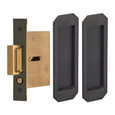 Omnia Omnia 7039/N Passage Pocket Door Lock with Traditional Rectangular Trim featuring Mortise Edge Pull OMN-7039/N