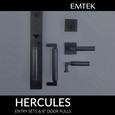 Emtek 4216 Hercules Smooth Full Length Single Cylinder Entrance Handleset - Brass Tubular
