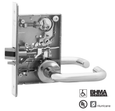Sargent 8200 Series - (8205) Office or Entry Lock Function Rose Trim, Heavy Duty Single Cylinder Mortise Lock, Grade 1