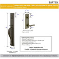 Emtek 452613 Rectangular Full Length Entrance Handleset - Sandcast Bronze Tubular - Double Cylinder