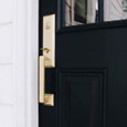 Emtek Emtek EMP4717 Transitional Heritage Monolithic Single Cylinder Entrance Handleset - Brass Tubular - EMPowered Upgrade EMTEK-EMP4717