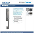 Schlage Residential Schlage Residential FCT58 - Custom 3/4 Trim Century Exterior Active Handleset Only with C Keyway SCR-FCT58-CEN