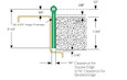 Ives 700 Series Continuous Hinge Cross-Section Installation Diagram showing 1/8" inset, 1-3/4" door thickness, 1/4" clearance for square edge, and 5/16" clearance for beveled edge