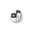 Schlage 10-058 Adjustable Circular Replacement Strike Plate, 1-3/4" Diameter, Satin Chrome finish, front view
