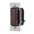 Eaton RF9642-ZDB Z-Wave plus accessory dimmer, 7-step LED light level display, Flush, 120V, Wire lead, Push pad, Maintained, Brown, LED, INC, CFL, ELV, MLV, FLR, Halogen, Single-pole, Three-way, Single-phase, Multi-location, Polycarbonate