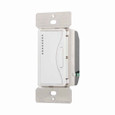 Eaton RF9542AW Z-Wave dimmer, 7-step LED light level display, Flush, 120V, Wire lead, Push pad, Maintained, Alpine White, Fan, LED, INC, CFL, ELV, MLV, FLR, Halogen, Single-pole, Three-way, Single-phase, Multi-location, Polycarbonate