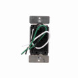 Eaton RF9642-ZDW Z-Wave plus accessory dimmer, 7-step LED light level display, Flush, 120V, Wire lead, Push pad, Maintained, White, LED, INC, CFL, ELV, MLV, FLR, Halogen, Single-pole, Three-way, Single-phase, Multi-location, Polycarbonate