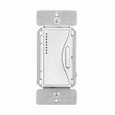 Eaton RF9642-ZAW Z-Wave plus accessory dimmer, 7-step LED light level display, Flush, 120V, Wire lead, Push pad, Maintained, Alpine white, LED, INC, CFL, ELV, MLV, FLR, Halogen, Single-pole, Three-way, Single-phase, Multi-location, Polycarbonate