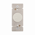 Eaton RI06P-LA rotary dimmer, Power failure memory, with preset, #16 AWG, 5A, 120V, Wire lead, Maintained closure, Light almond, Indoor, 60 Hz, Incandescent, halogen, 0° to 40°C, Single-pole, three-way, Polycarbonate, 600W