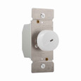 Eaton RI06PL-LA rotary dimmer, Lighted, power failure memory, with preset, #16 AWG, 5A, 120V, Wire lead, Maintained closure, Light almond, Indoor, 60 Hz, Incandescent, halogen, 0° to 40°C, Single-pole, three-way, Polycarbonate, 600W