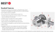 BEST BEST 8T Series Classroom One-Way Single-Keyed Function (S) Tubular Deadbolt BEST-8T-S