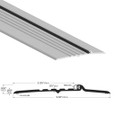 Zero 65A Rabbeted Threshold with Silicone Seal - Aluminum Mill Finish - top view with cross-section diagram showing 5" (127 mm) width, 1/2" height, claw-grip edge, and silicone seal position
