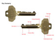 BEST BEST 3A Series Large Rectangular Shape Cut Key BES-3ACUTKEY