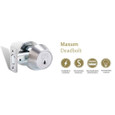 Medeco 11C63W Maxum Commercial Double Cylinder Deadbolt, Biaxial, 6-Pinned, G3 Keyway with Captive Key