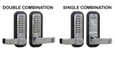 Lockey 2835 Double Combination vs Single Combination lever handle lock configuration comparison diagram