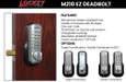 Lockey M210 EZ Deadbolt feature overview and dimensions – mechanical keyless deadbolt, Single and Double Combination options shown