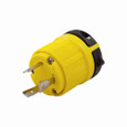 Eaton CRL630P corrosion resistant locking plug, #14-10 AWG, 30A, Industrial, 250V, Back wiring, Yellow, Safety grip, Corrosion resistant, L6-30, Two-pole, Three-wire, Thermoplastic, 0.38 to 1 in