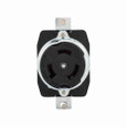 Eaton CS6370 locking receptacle, #10-6 AWG, 50A, Industrial, 125/250V, Back wiring, Black, Single, Non-NEMA, Two-pole, Three-wire, Steel, California standard