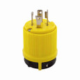 Eaton CRL1530P corrosion resistant locking plug, #14-10 AWG, 30A, Industrial, 250V, Back wiring, Yellow, Safety grip, Corrosion resistant, L15-30, Three-pole, Four-wire, Thermoplastic, 0.63 to 1.16 in