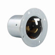 Eaton CS6377 Arrow Hart California standard locking flanged inlet, #10-6 AWG, 50A, Industrial, 125V, Steel, Non-NEMA, Two-pole, Three-wire, Nylon, California standard