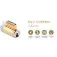 Medeco 2080147 6-Pin Key-in-Knob/Lever Cylinder for Sargent 6, 7, 10 Line & 6500 Series