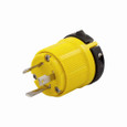 Eaton CRL530P corrosion resistant locking plug, #14-10 AWG, 30A, Industrial, 125V, Back wiring, Yellow, Safety grip, Corrosion resistant, L5-30, Two-pole, Three-wire, Thermoplastic, 0.38 to 1 in